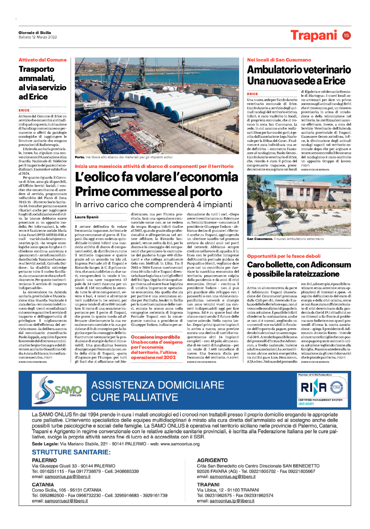 Giornale di Sicilia – Portitalia scommette sull’eolico